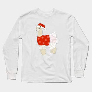 Christmas Ballerina Llama Digital Art | Christmas Special | illusima Long Sleeve T-Shirt